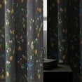 thumbnail image 5 of JJCOITR Gray Vintage Curtains Drapes Grommet Luxury Whimsical Floral Lemon Hummingbird Mid Century Colorful Blackout Drapes for Living Room Bedroom,1 Panels, 52"x84", 5 of 9