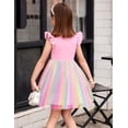 thumbnail image 4 of Oudiya Toddler Girls Tutu Fairy Dress Fluffy Ruffle Sleeve Dresses Summer Casual Tulle Party Sundress for Kids 4T-5T, 4 of 8