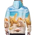 thumbnail image 7 of Lsque Beach Starfish Shell Pattern Casual Men's Hoodie,Hooded Sweatshirt with Kangaroo Pocket,Pullover Hoodie-3X-Large, 7 of 7