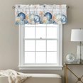 thumbnail image 3 of Summer Marine Life Valance Curtain for Windows Watercolor Starfish Ocean Shell Conch Wood Grain Rod Pocket Curtain Valances Short Window Treatments for Kitchen Bathroom Laundry Basement 42 x 18 Inch, 3 of 9