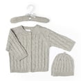 thumbnail image 1 of Baby Mode Signature 2-Piece Knit Cardigan and Hat Hanging Set - Grey (3-6 Months), 1 of 1