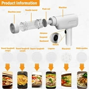 Electric Pasta Makers Handheld Automatic Homemade Ramen Maker Machine with 6 Adjustable Noodle Style(White)