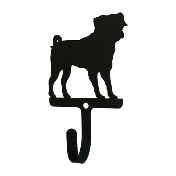 Home Indoor Modern Decorative Black Pug - Wall Hook Small