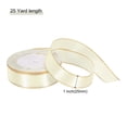 thumbnail image 2 of Unique Bargains 1 Inch 25 Yard Wide Satin Ribbon with Gold Edges Grosgrain Fabric Ribbon for Gift Wrapping, Cream White, 2 of 7