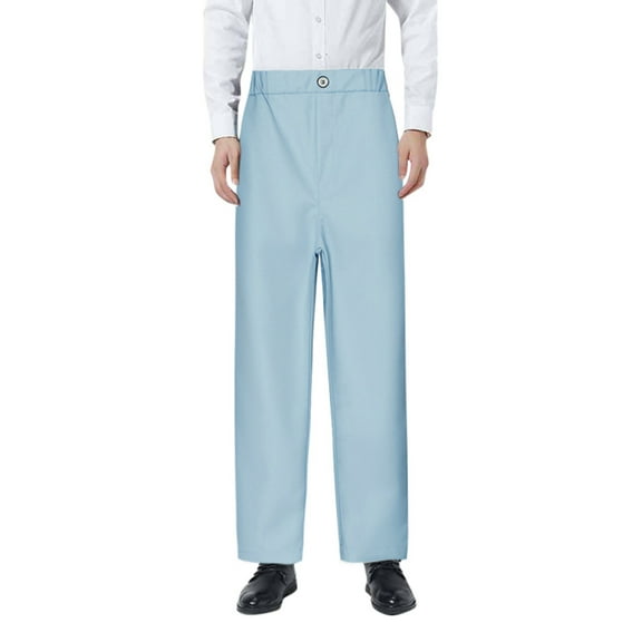 AOMPMSDX Boys Flat Front Dress Pants Adjustable Waist Front Pockets Straight Leg Fit Pants BU1 6 Years-7 Years