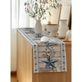 thumbnail image 5 of Table Runner 120 Inches Long for Kitchen Dining, Texas Star Rustic Dresser Scarf Farmhouse, Dining Table Decorations for Wedding/Parties, Country Blue Berry Brown Wooden Plank 13 x 120 In, 5 of 8