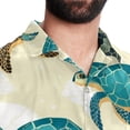 thumbnail image 5 of Turtle Seamless Men's Short Sleeve Hawaiian Shirt, Poplin Casual Printed Button Down, Summer Beach Unisex Shirts, 5 of 6