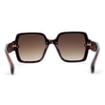 thumbnail image 4 of Womens Mod Rimless Jewel Chain Arm Oversize Rectangle Sunglasses Tortoise Brown, 4 of 4