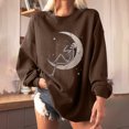 thumbnail image 2 of Sudadera extragrande de lana de manga larga con cuello redondo y estampado de calavera para mujer Pompotops gfhjh16646, 2 of 5