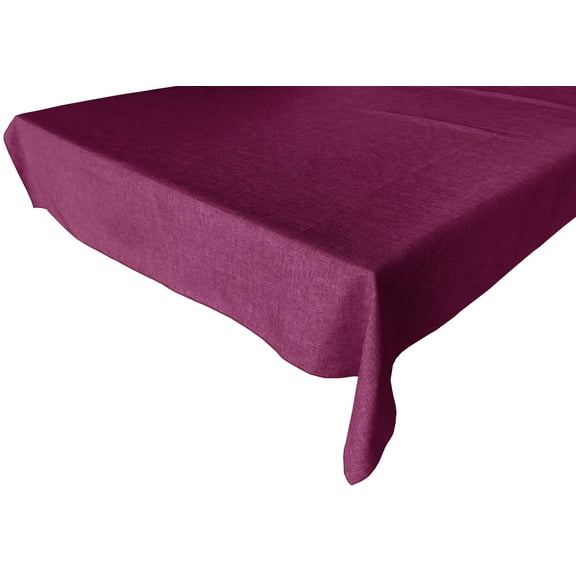 Faux Burlap Solid Tablecloth Fuchsia