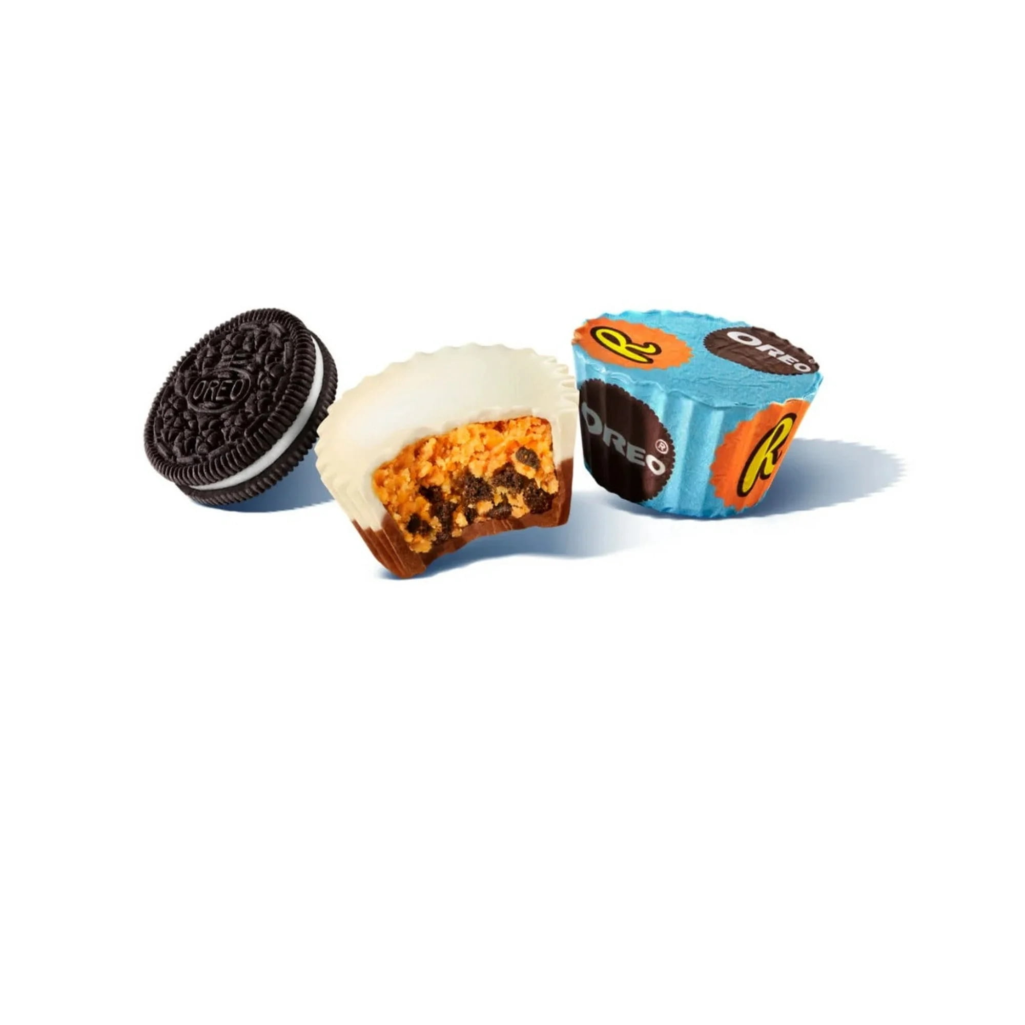 3 bags of Reese's OREO Miniatures Milk Chocolate and White Creme Peanut Butter Cups Candy, Share Pack 9 oz