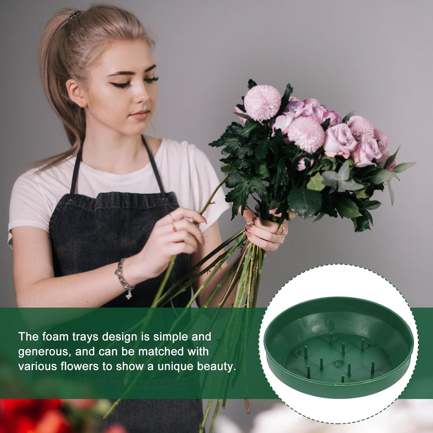 ABPETE 10pcs Floral Foam Bowls, Arrangements Centerpiece Foam Tray Florist Supplies for Party Wedding Fresh Artificial Flowers