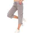 thumbnail image 6 of Shadoumai Women Capris with Pockets Loose Fit Casual Capri Pant Shorts Dressy Lightweight Ladies Baggy Cargo Pants for Hiking, 6 of 8