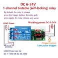 thumbnail image 2 of Case Pack 6-24V Trigger Latch Relay Bistable Self-Latching Low Pulse Trigger Module, 2 of 5