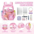 thumbnail image 4 of Sanmadrola Large Clear Backpack Heavy Duty Stadium Approved See Through Backpack Waterproof PVC Transparent Backpacks Clear Book Bag with Reinforced Strap for School Work Travel, Pink Rainbow, 4 of 8