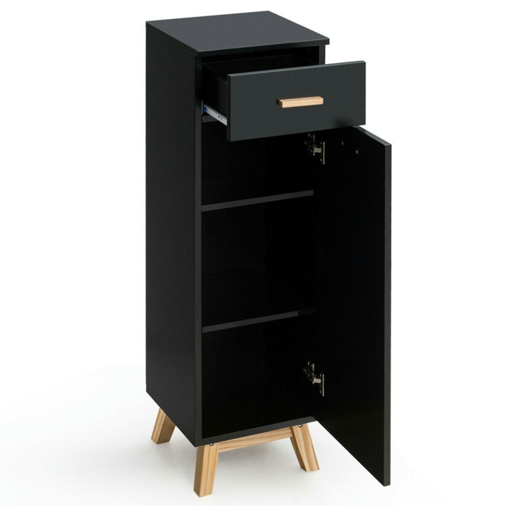 Finihen Bathroom Storage Cabinet, Bathroom Floor Cabinet, Waterproof Bathroom Cabinet with Adjustable Shelves and Sliding Drawer, for Bathroom, Living Room, Bedroom, Kitchen, Black Finihen Bathroom Storage Cabinet, Bathroom Floor Cabinet, Waterproof Bathroom Cabinet with Adjustable Shelves and Sliding Drawer, for Bathroom, Living Room, Bedroom, Kitchen, Black