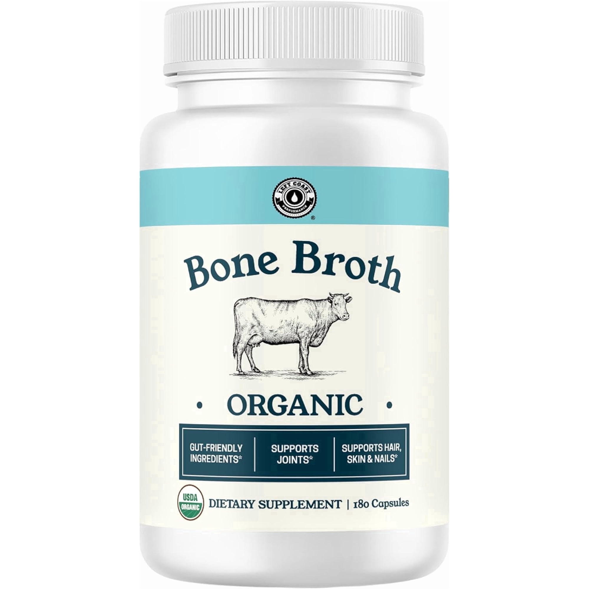 Grass-Fed Bone Broth Capsules with Collagen from Organic Bone Broth Powder. 180 Caps. Collagen Supplement from Organic Bone Broth Powder. Supports Nails, Hair, Joints and Digestive Health*