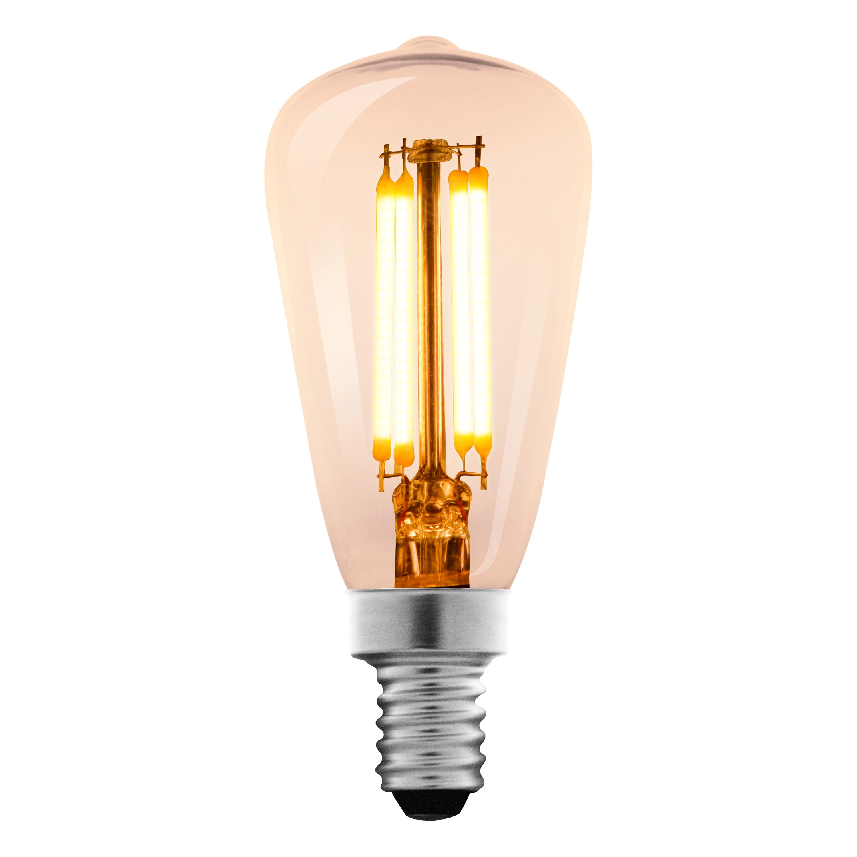 Better Homes & Gardens LED Vintage Style Light Bulb, ST12 40 Watts Amber Classic Filament, Candelabra Base, Dimmable - 2 Pk