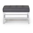 thumbnail image 2 of Studio Designs Ashlar Square, Tufted Ottoman in Smoke-Gray Bonded Leather, 2 of 3