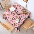 thumbnail image 2 of Pink Cute Dachshund Dog and Love Heart Square Tablecloth,Waterproof Square Table Cover,Wipeable Spillproof Washable Table Cover for Home Kitchen Party Decor 52"x52"(132x132cm), 2 of 6