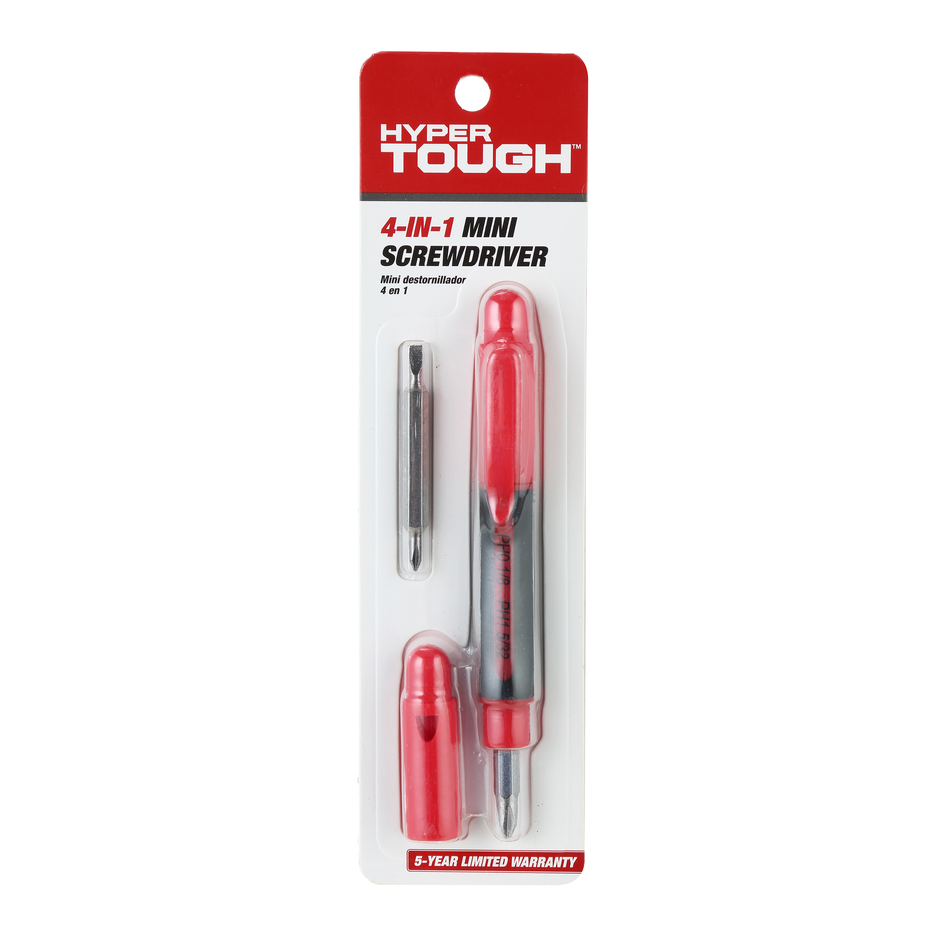 Destornillador mini 4 en 1 Hyper Tough con puntas Phillips y planas 5