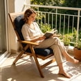 thumbnail image 4 of Rocking Chair Cushion 43.31 x 19.69 Inch for Indoor Outdoor Black, High Back Thick Tufted Adirondack Chair Pads with Ties, Comfortable Patio Furniture Cushion, Outdoor Seating Furniture, 4 of 4