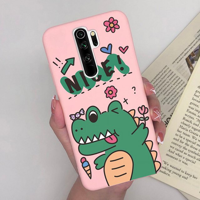 Funda mate para Xiaomi Redmi note 8 Pro, cubierta de dinosaurio, oso, piloto, flor, Cactus, 8pro