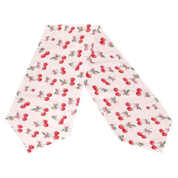 Ryvnso Cherry with Bows Table Runner Tablecloth Home Decoration 13 x 70 inches