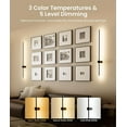 thumbnail image 4 of 40" Battery Operated Wall Sconce, 10000mAh Rechargeable Wireless Sconces Set of 2, Dimmable Wall Sconces with Remote Control, 18 Color Modes Non Hardwired Wall Sconces, 10 Hours Using Time, 4 of 10