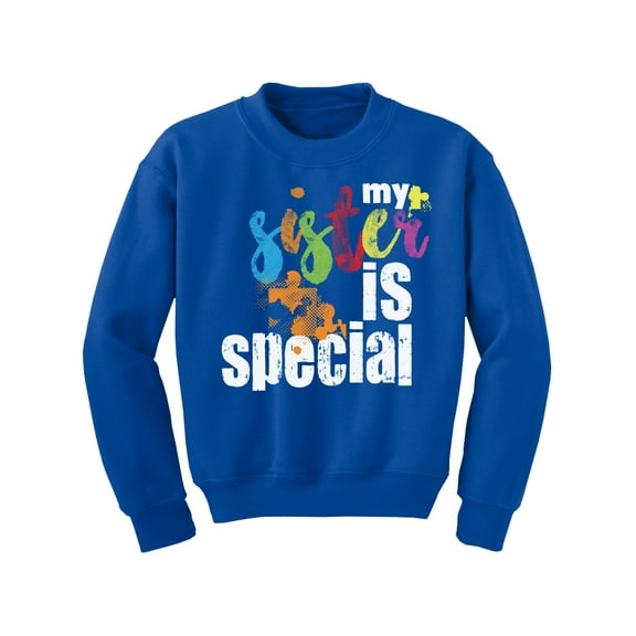 Awkward Styles Kid's Autism Youth Sweatshirt for Girls Boys My Sister Is Special Crewneck Tops