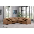 thumbnail image 2 of Meridian Furniture Sectionnel Modulaire en L en Cuir Végane Indulge, Orange, 2 of 10
