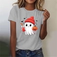 thumbnail image 5 of ClodeEU Women's Halloween Cute Printed T Shirt, Short Sleeved Round Neck Top ,Women's Plus XL, 5 of 5