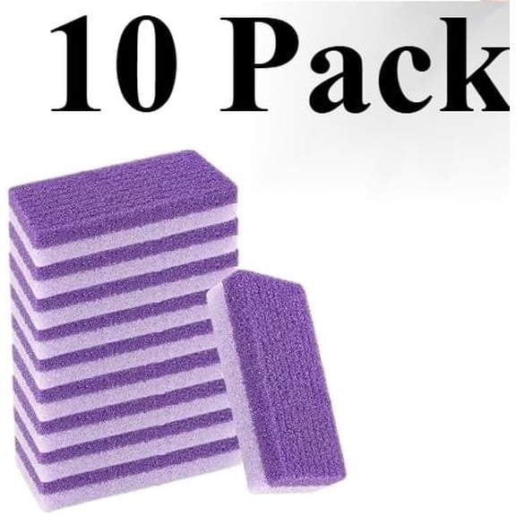 10Pack Foot Pumice Stone with Stripes,Pedicure Tools for Feet Foot Scrubbers for Shower and Foot Tub Hard Skin Callus Remover and Scrubber, Durable Exfoliating Stone for Spa Pedicure. (Purple)