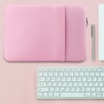 thumbnail image 6 of LLAYOO 11-11.6 Inch Laptop Sleeve Case Soft Carrying Computer Bag Cover with Front Pocket & Accessories Pouch,Compatible with 11.6 MacBook Air for 11" Notebook Tablet Ultrabook Chromebook(Pink), 6 of 7