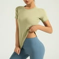 thumbnail image 6 of hotojiny Women's Workout Tops Lounge Short Sleeve Gym Athletic T-Shirt Summer Slim Lightweight Running Shirts, 6 of 6