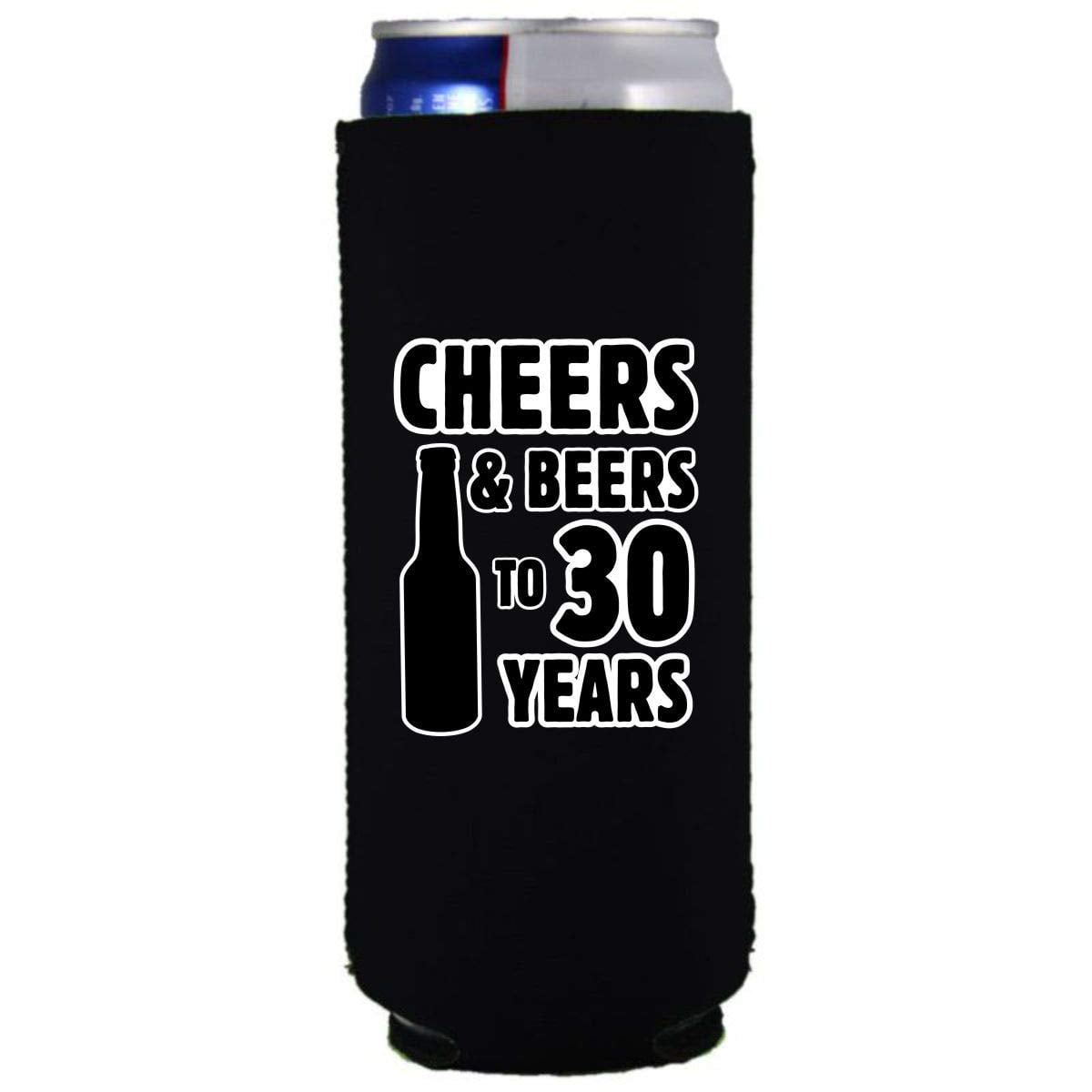 Cheers & Beers to 30 Years Slim Can Coolie (Black)