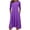 Purple, variant on Vibrex Plus Size Dresses Womens Solid Color Round Neck Long Sleeved Loose Mid Calf Nightgown Solid Maxi Dress Green_S