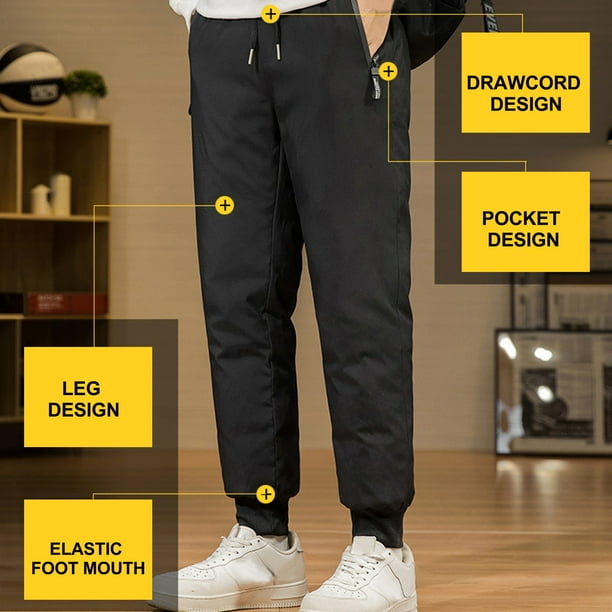Pantalon D'hiver Chaud En Peluche Pour Homme - Pantalon De Jogging Décontracté En Polaire - Taille élastique - Pantalon D'hiver Uni Bouffant - Pantalon Thermique Chaud, K, L