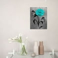 thumbnail image 4 of Christmas Thanksgiving Gift Abstract Bathroom Wall Art Teal Blue Roses Butterflies Picture Black and White Motivational Artwork Modern Home Decor Framed Ready To Hang For Living Room Bedroom12x16inch, 4 of 6
