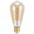 thumbnail image 1 of ST64 Lamp Bulb E27 4W Vintage DoubleSpiral Dimmable Filament Bulb 220V Warm Light(Gold ), 1 of 5