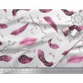 thumbnail image 2 of Soimoi Pink polyester Crepe Fabric Leaves & Feather Print Fabric by Yard 52 Inch Wide, 2 of 3
