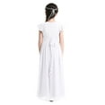 thumbnail image 4 of Miaeowve Juniors Flower Girls Dress Kids Flutter Sleeves Wedding Brithday Party Prom Pageant Banquet Maxi Gown White 10, 4 of 7