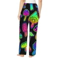 thumbnail image 3 of Picia Bright Mushrooms Womens Soft Woven Cotton Elastic Waistband Sleep Pajama Pant Lounge Sleep Pant With Pockets And Drawstring-Small, 3 of 9