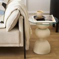 thumbnail image 3 of Bouclair Table d'Appoint Beige avec Dessus en Verre, 3 of 6