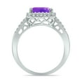 thumbnail image 2 of SZUL Women's 2 1/2 Carat TW Emerald Cut Amethyst Diamond Ring in 10K White Gold, 2 of 6