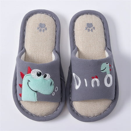 

Hunpta Kids Slippers Toddler Infant Kids Girls Boys Unisex Cartoon Linen Slippers Breathable Shoes
