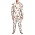 thumbnail image 3 of Naloa Tulips Flowers Men’s Pajamas Set - Long Sleeve Button Down Sleep Shirt and Pajama Bottoms Sleepwear Set-X-Large, 3 of 7
