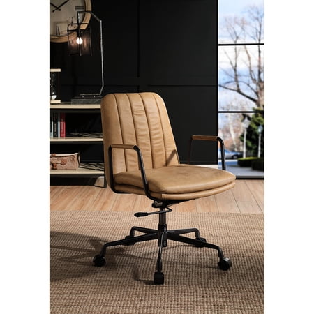 solid brown leather office chair product