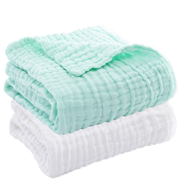 Toallas de baño de muselina para bebés Aablexema, paquete de 2 unidades, 109 x 109 cm