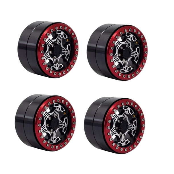 Llanta de rueda de coche RC 4 Count 2.2 "CNC Heavy Duty Rueda Llanta Aleación de metal para 1:10 RC Crawler Car Upgrade Magideal Llanta de rueda de coche RC